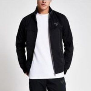 NWT! River Island Black Zip Front Racer Jacket - S
